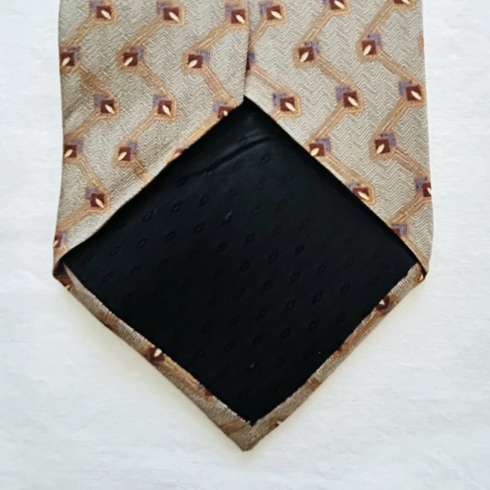 Bill Blass Black Label 100% Silk Geometric‎ Brown Burgundy Mens Ties Lot of 3